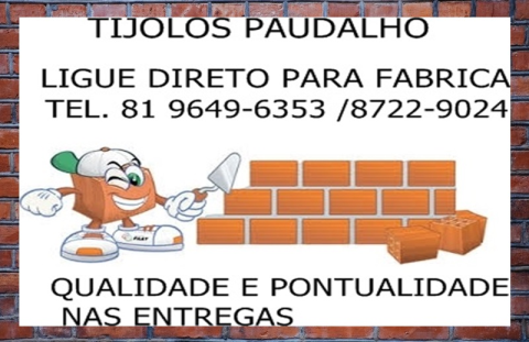 PROMOÇÃO TIJOLOS EM OLINDA PE 9 9765-2714